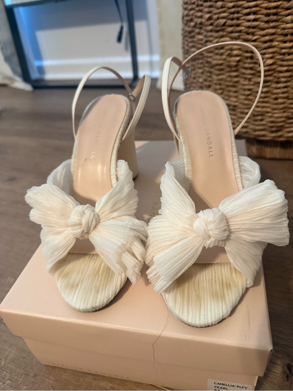 Ivanka Trump Cream Bow Slingback Heels